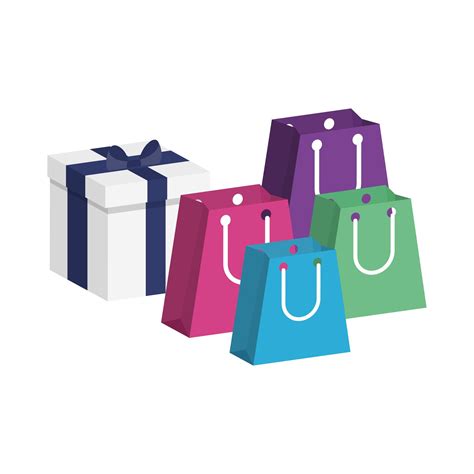 Gift Box With Shopping Bags 1878723 Vector Art At Vecteezy