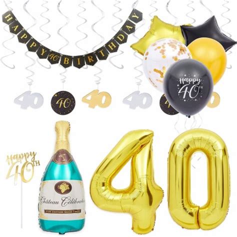 40th Birthday Decorations Balloons Cake Toppers And Party Banner 49