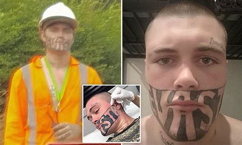 man with devast8 tattooed across his face gets a job daily mail online