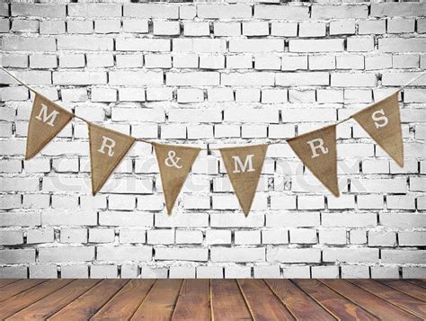 Hessian Burlap Mr And Mrs Banner Rustic Wedding Decoration Garland Party