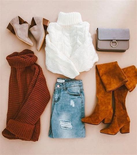 Boots Sweater Knit Jeans Bag Fashion Streetstyle Inspiration Autumn More On