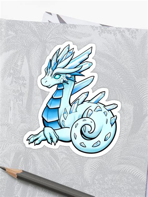 Ice Crystal Dragon Sticker By Bgolins Redbubble Crystal Dragon