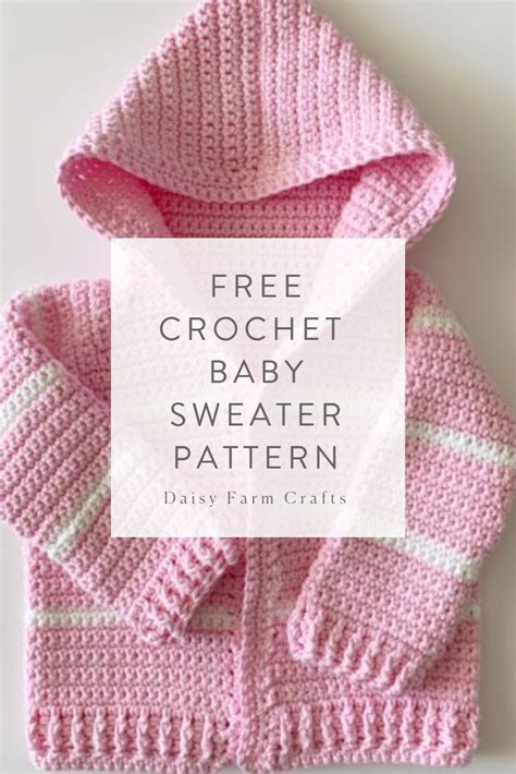 Daisy Farm Crafts Crochet Baby Sweater Pattern Crochet Baby Sweaters