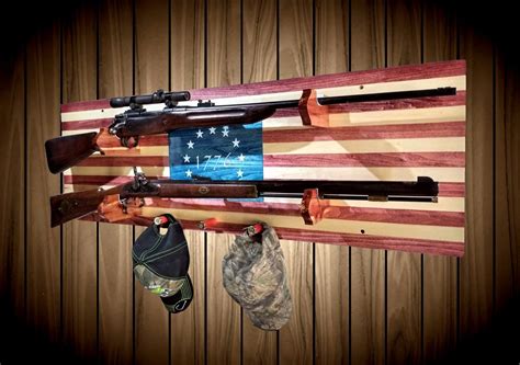 Patriotic 1776 Aspen 2 Gun Rack Cedar Bullet Hangers Shotgun Shell Pegs