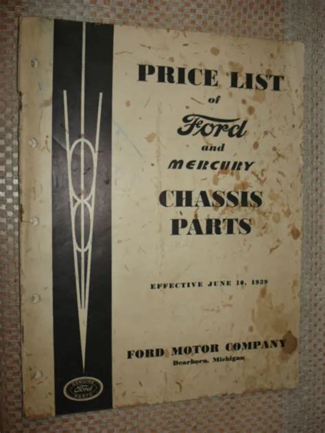 Ford And Mercury Parts List Catalog Original Parts Numbers Price