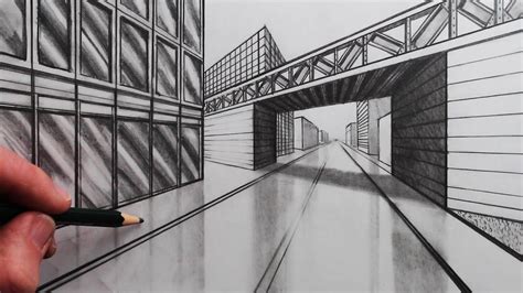 How To Draw 2 Point Perspective Draw A Road And Bridge Youtube In
