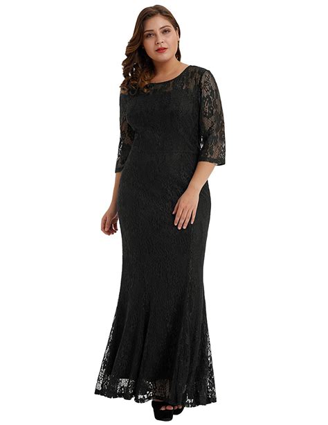 Josephine Plus Size Black Lace Retro Dress Vintage