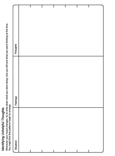 Moodjuice Identifying Unhelpful Thoughts Worksheet Self Help Guide
