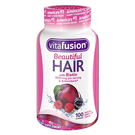 Vitafusion Beautiful Hair Gummy Vitamins 100ct Walmart Walmart