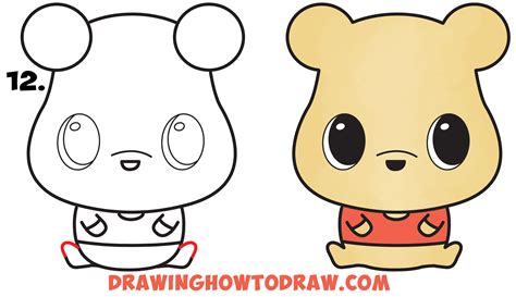 How To Draw A Cute Chibi Kawaii Winnie The Pooh Easy Step By Step
