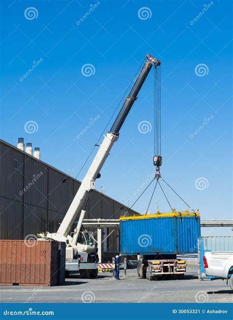 Crane Works Stock Image Image Of Network Container 30053321