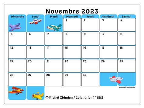 Calendrier Novembre 2023 à Imprimer “446ds” Michel Zbinden Ca