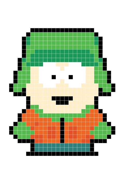 Kyle Broflovski Fuse Bead Pixel Pattern Easy Pixel Art Pixel Art Grid