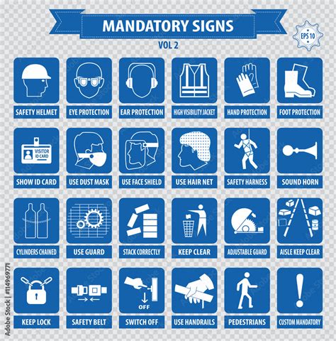 Mandatory Signs Construction Health Safety Sign Used In Industrial