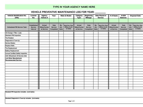 Free Vehicle Maintenance Logs Excel Pdf Word Templatearchive