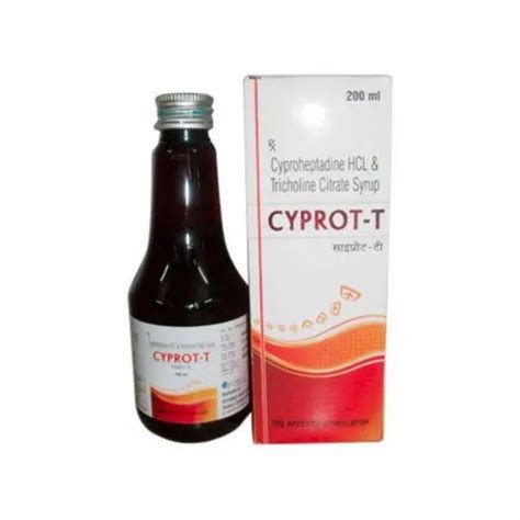 Cyproheptadine Hcl And Tricholine Citrate Syrup Packaging Type Bottle