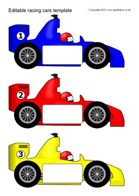 Printable Race Car Cutouts