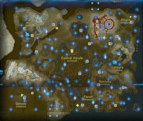 Zelda Breath Of The Wild Shrine Locations Map Time Zones Map World