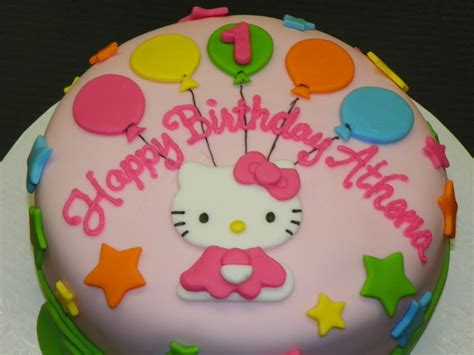 The design was based partly on this hello kitty birthday party theme, and also partly on a picture. Plumeria Cake Studio: Hello Kitty First Birthday Cake