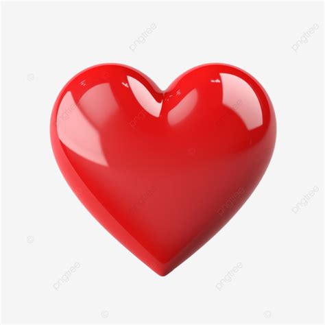 3d Rendering Red Heart Isolated Heart 3d Love 3d Red Heart Png