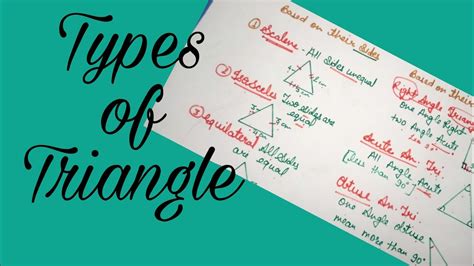 All triangles have three sides and three angles, but they come in many different sizes and shapes. Types of Triangles on based of their sides ||class 6 ...