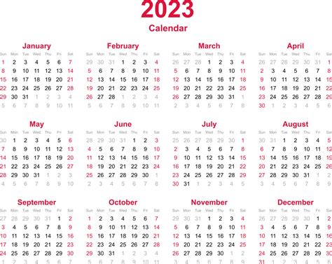 12 Month Calendar Year 2023 On Transparency Background 12707617 Png