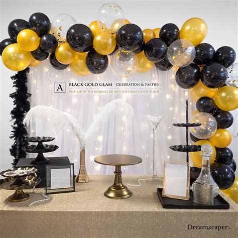 Celebration Party Package Black Gold Glam Gatsby Dreamscapersg
