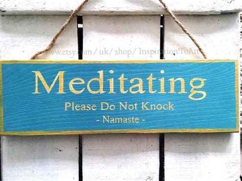 Meditation Sign Meditating Sign Wooden Door Sign Etsy In 2021