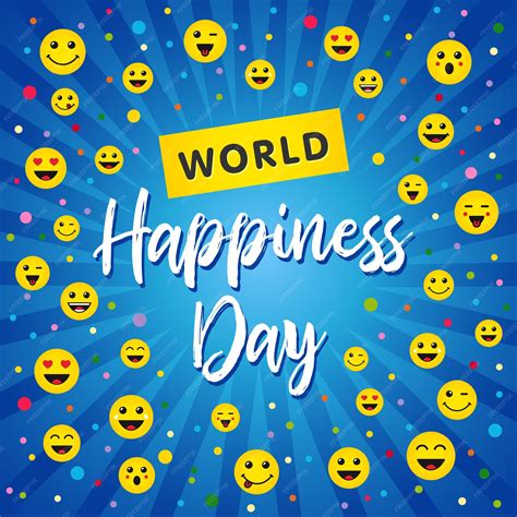 Premium Vector World Happiness Day Web Poster International Day Of