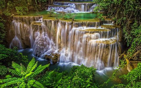 Download Wallpapers Thailand Jungle River Waterfalls Beautiful