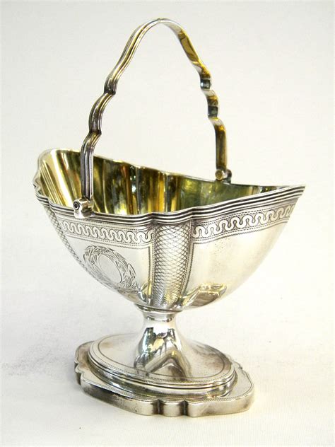 Antique Georgian Solid Silver Sugar Basket London 1795