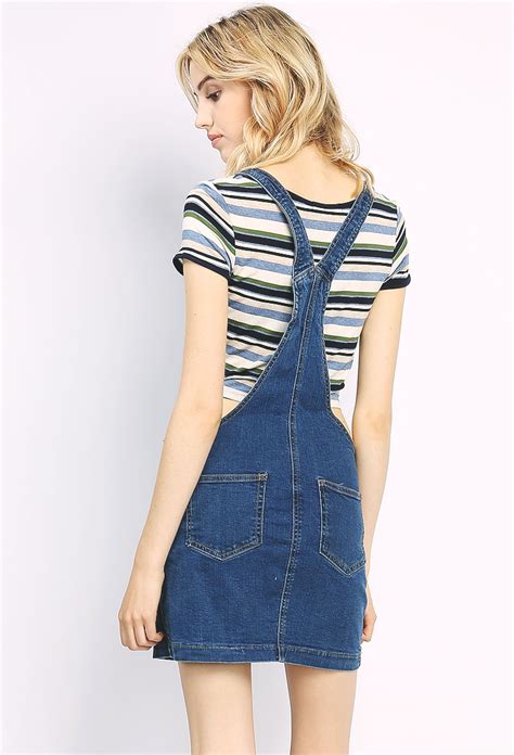 Overall Denim Skirt Shop Old Dresses At Papaya Clothing