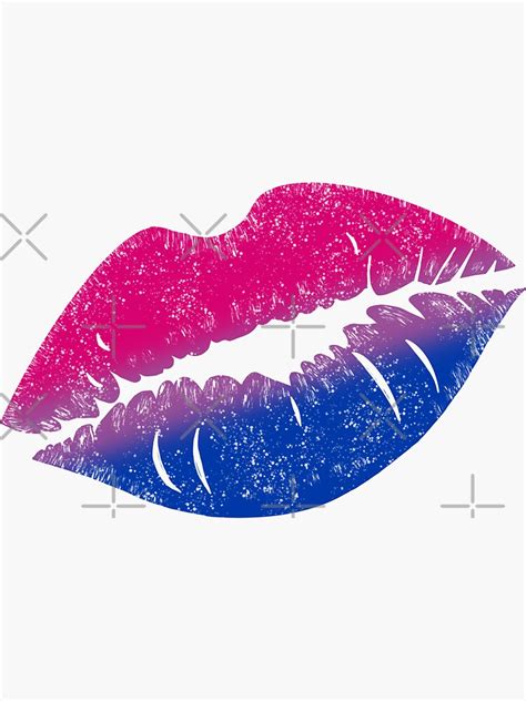 bi pride flag kissing lips sticker for sale by gerhanj redbubble