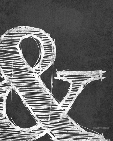 Ampersand Print Black And White Print Typographic Print Etsy