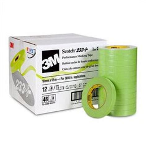 3m 06652 34 Inch Masking Tape Yellow 18mm X 55m 12sleeve Supplies Plus