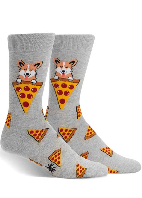 Pizza Corgi Socks For Men Funny And Cute Dog Socks Cute But Crazy Socks