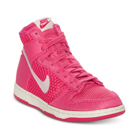 Nike Dunk High Skinny Casual Sneakers In Pink Pink Force Sail Lyst