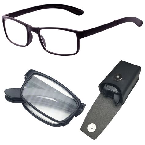 Grinderpunch Clear Lens Foldable Eyeglass For Men And Women Folding Reading Glasses 2 25 Black