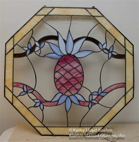 Handcrafted & custom made stained glass. Boehm Stained Glass Blog: Octagonal Clear Powder Room ...