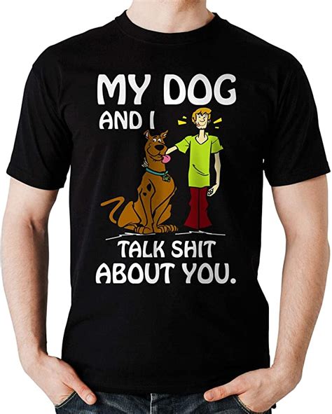 Shaggy Rogers Scooby Doo Funny Mystery Inc Talk Shot About You Black T