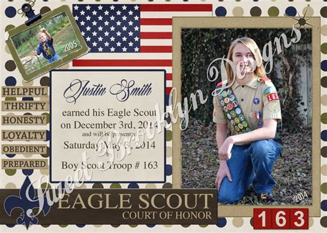 Boy Scout Eagle Award Court Of Honor Invitation Printed Or Pdf