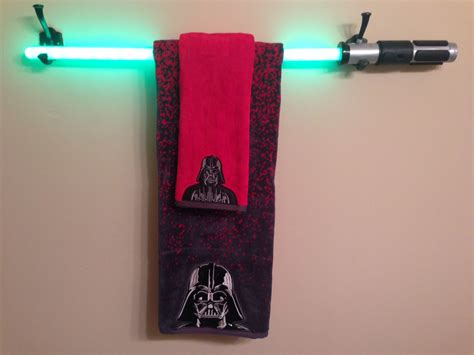 Shop for star wars bathroom decor online at target. Star Wars Bathroom Makeover with a DIY Light Saber Towel ...