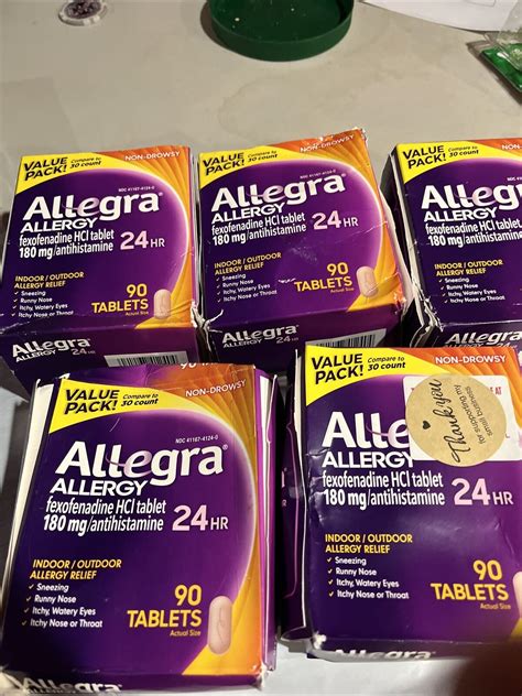 T Lot 5 Allegra Adult 24 Hr Allergy Tablets 180mg 90 Tablets Each