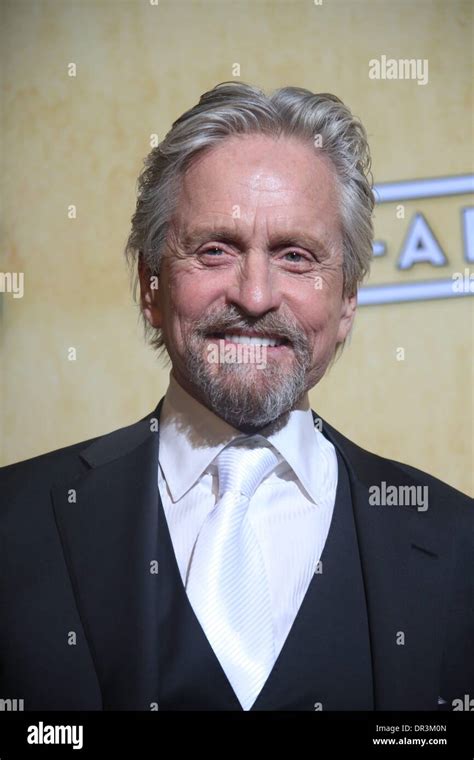 Los Angeles Usa 18th Jan 2014 Actor Michael Douglas Poses In The