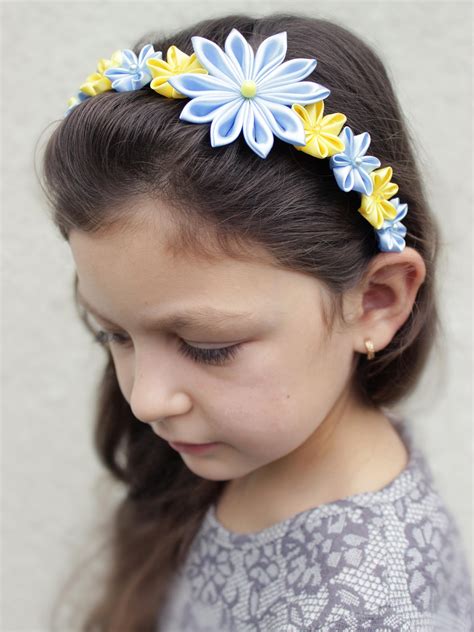 Baby Blue Headband Flower Girl Headband Flower Girl T Blue Etsy