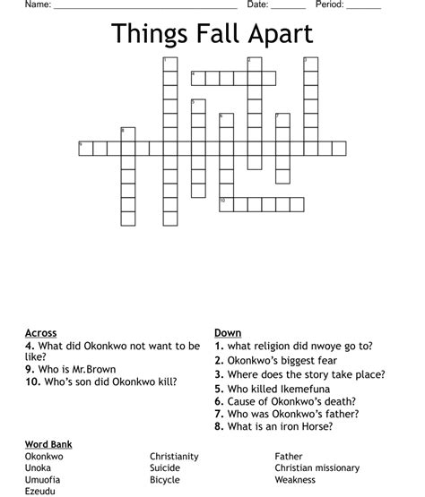 Things Fall Apart Crossword Wordmint