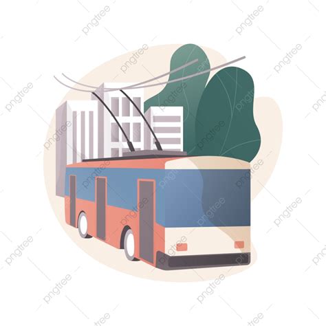Gambar Ilustrasi Vektor Konsep Abstrak Transportasi Umum Hijau