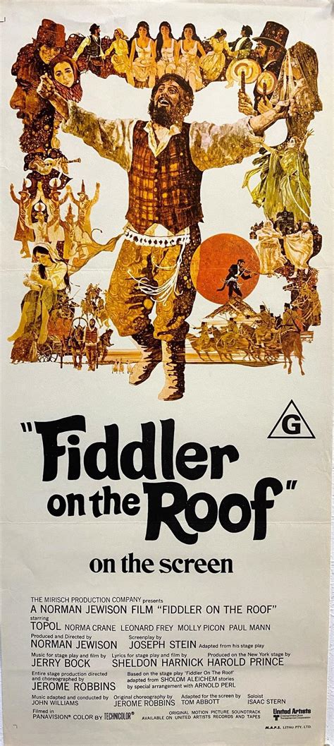 lot fiddler on the roof 1971 starring topol and norma crane united artists director norman