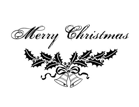 Black And White Merry Christmas Clip Art