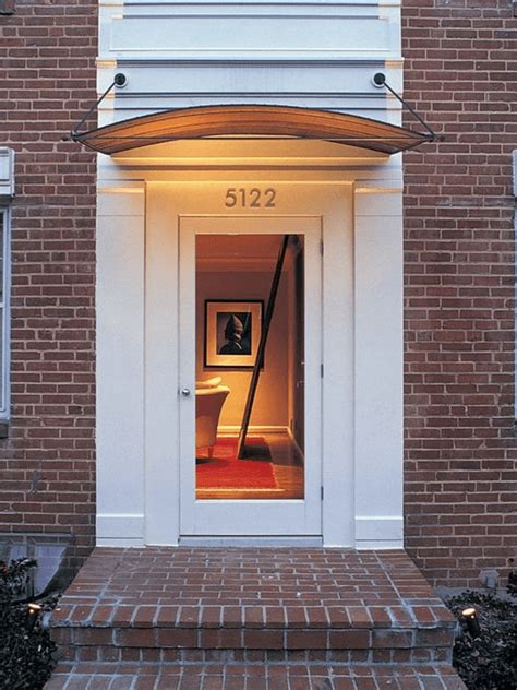 It can prevent damage caused by snow, rain, and sun throughout the year. Front Door Awning Kit and Design Ideas